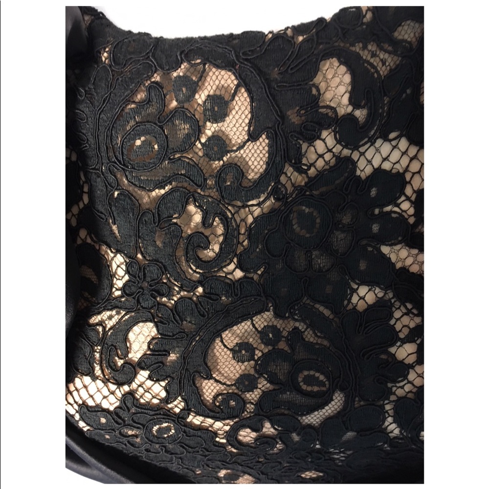 MARCHESA Black Lace with Black Satin Ruffles Dress - Picture 8 of 8